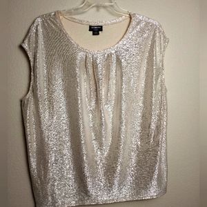 Liz Claiborne Super Shimmery Gold Tank Top - Size 1X